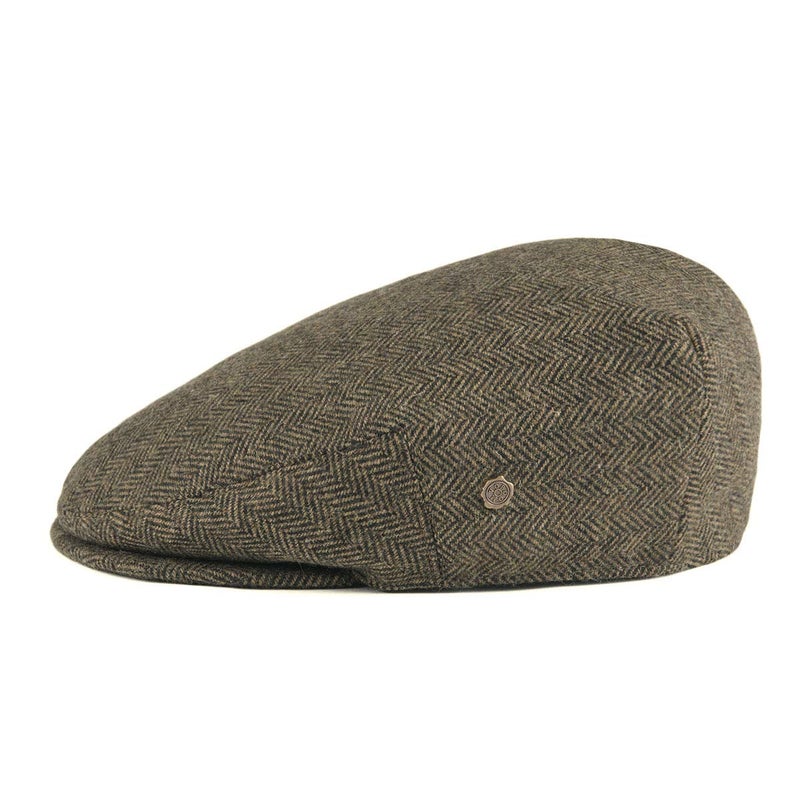 VOBOOM Men's Herringbone Flat Ivy Newsboy Hat Wool Blend Gatsby Cabbie Cap (Khaki, 7 3/8) - Image 2